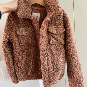 Billabong girls leopard fleece jacket / shacket